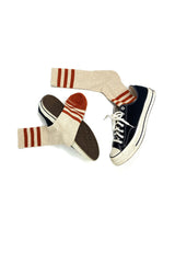 HEATHER STRIPES SOCKS Cream/Orange