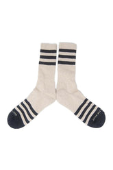 HEATHER STRIPES SOCKS Cream/Charcoal