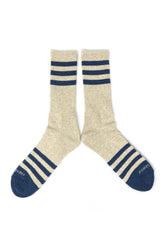 HEATHER STRIPES SOCKS Cream/Navy