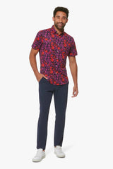 HALYARD SS Hibiscus Palm Print