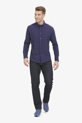 CITY FLANNEL Navy Red Multi Large Plaid