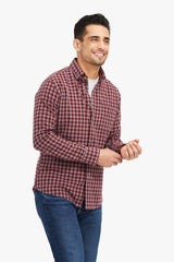 CITY FLANNEL Burgundy Check
