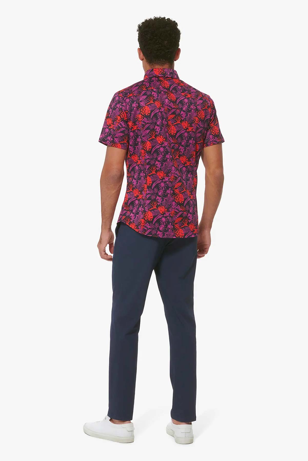 HALYARD SS Hibiscus Palm Print