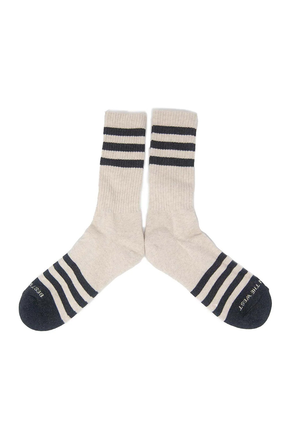 HEATHER STRIPES SOCKS Cream/Charcoal