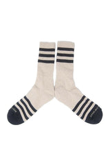 HEATHER STRIPES SOCKS Cream/Charcoal