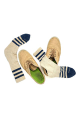 HEATHER STRIPES SOCKS Cream/Navy