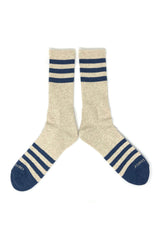 HEATHER STRIPES SOCKS Cream/Navy