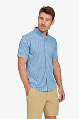HALYARD SS Blue Circle Geo Print