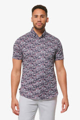 HALYARD SS Navy Blazer Palm Print