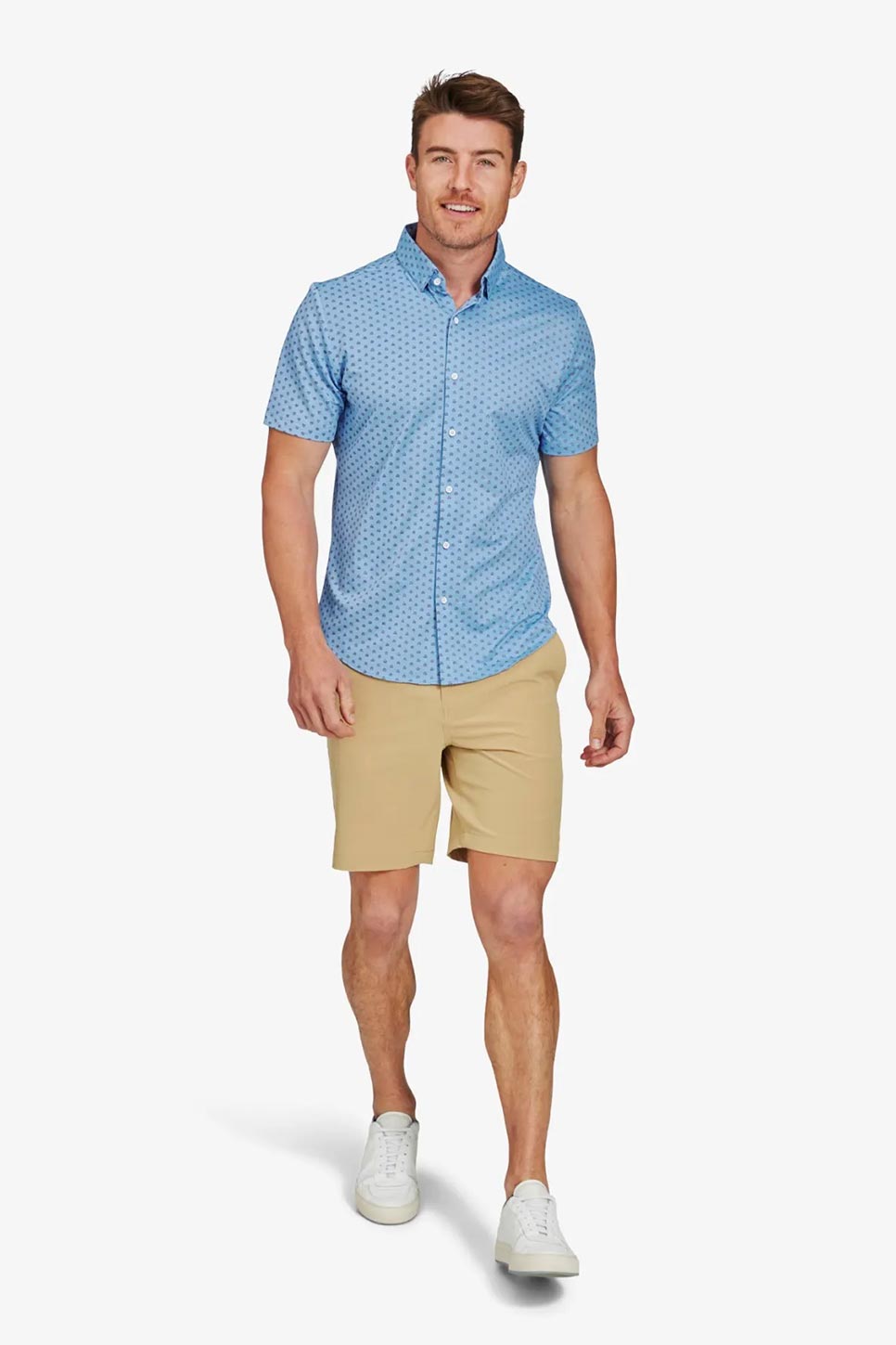 HALYARD SS Blue Circle Geo Print