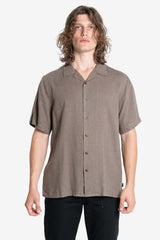 HEMP MINIMAL THRILLS BOWLING SHIRT Light Canteen