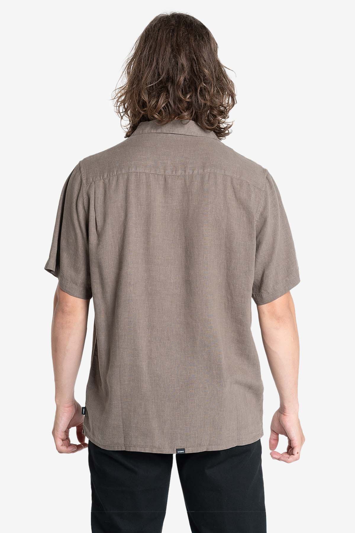HEMP MINIMAL THRILLS BOWLING SHIRT Light Canteen