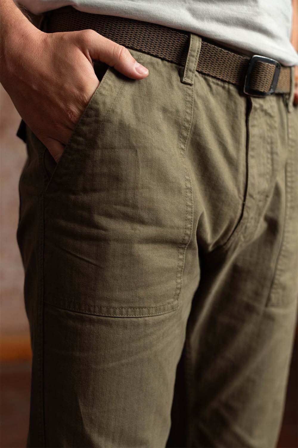 HERRINGBONE BRIGADE PANT Army
