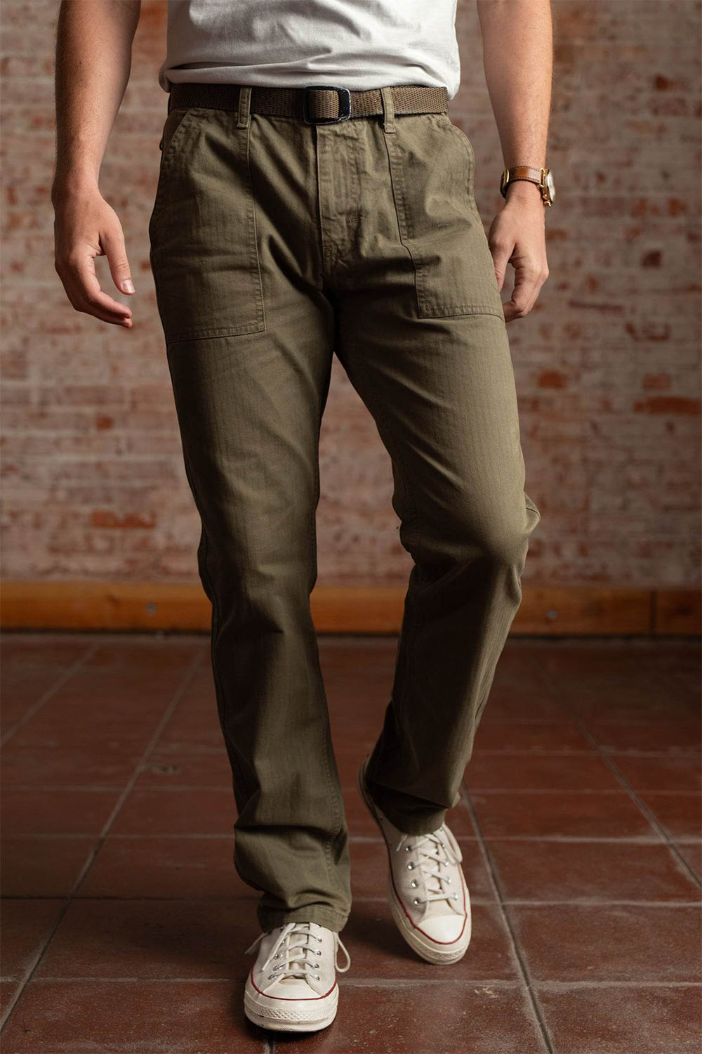HERRINGBONE BRIGADE PANT Army