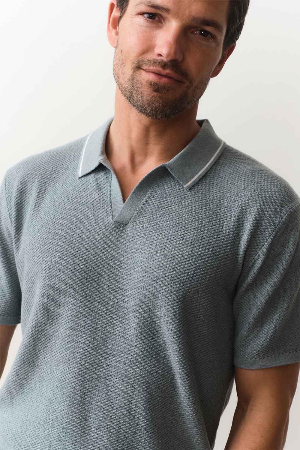 GREYSON SWEATER POLO Slate