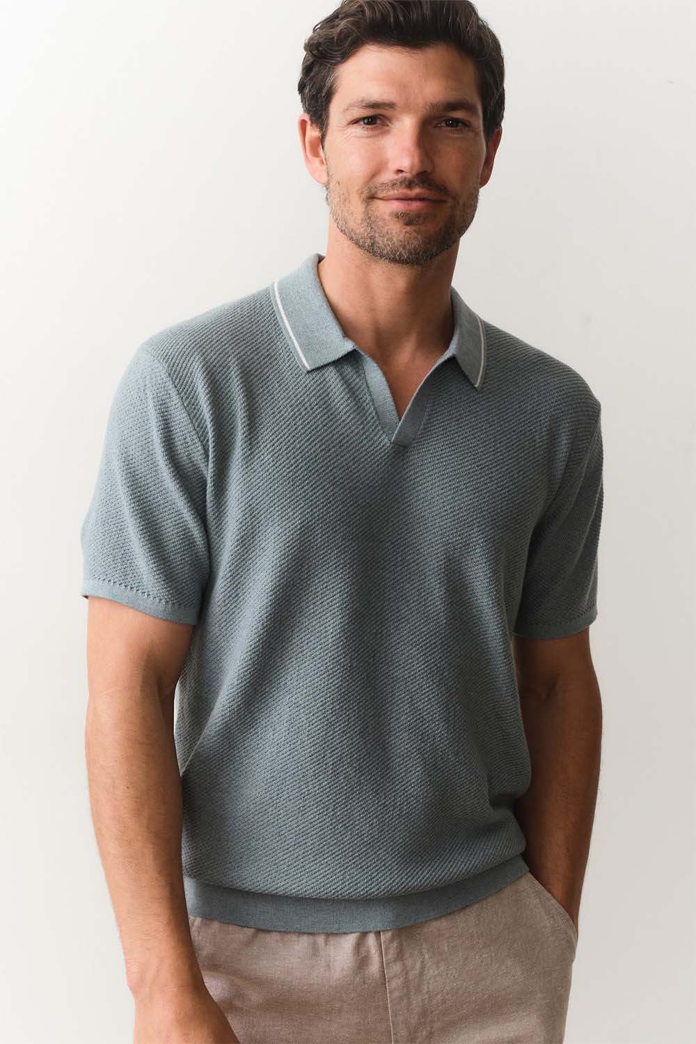 GREYSON SWEATER POLO Slate