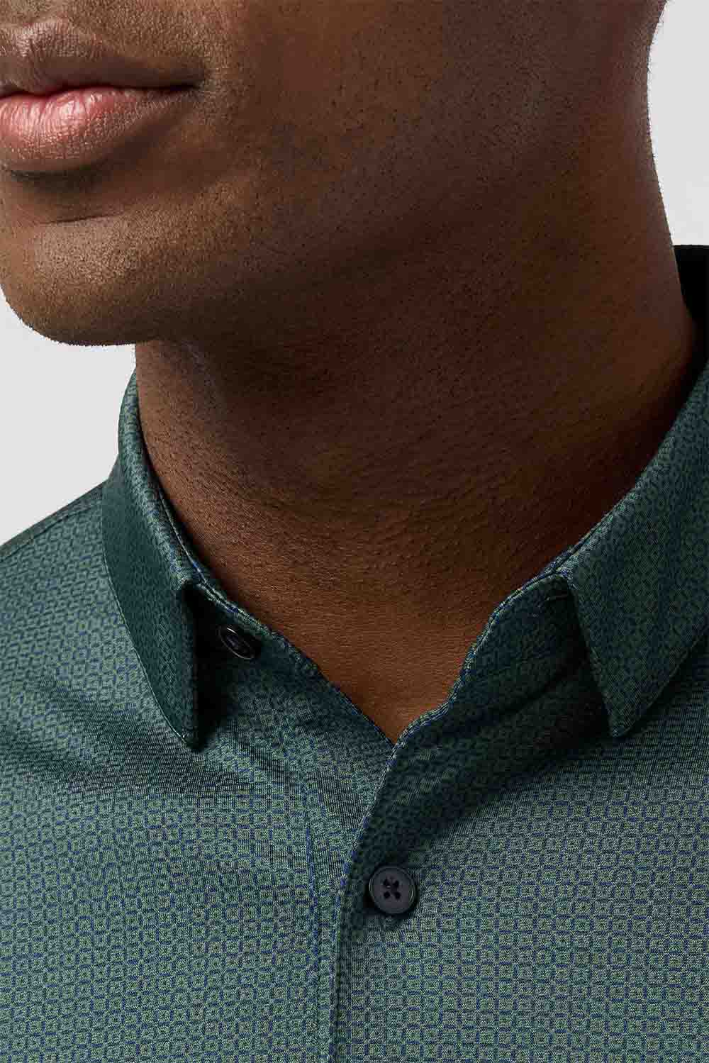 HALYARD POLO Pine Block Dot