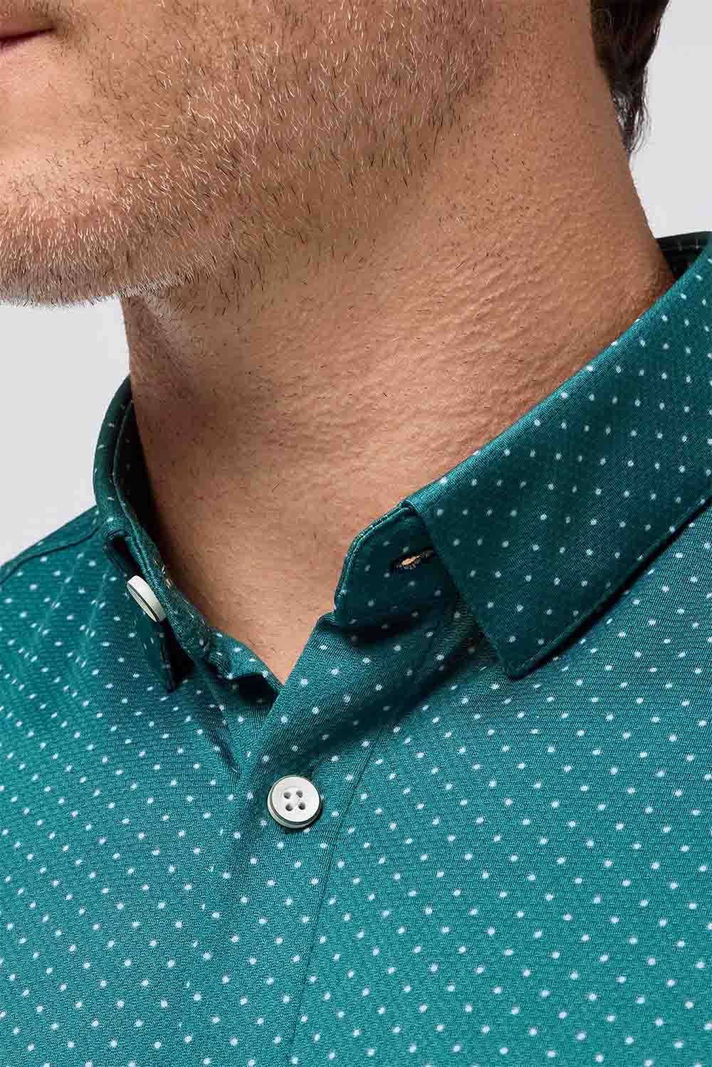 HALYARD SS Dk Teal Dot
