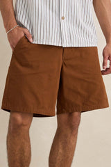 ESSENTIAL HERRINGBONE SHORT Brown