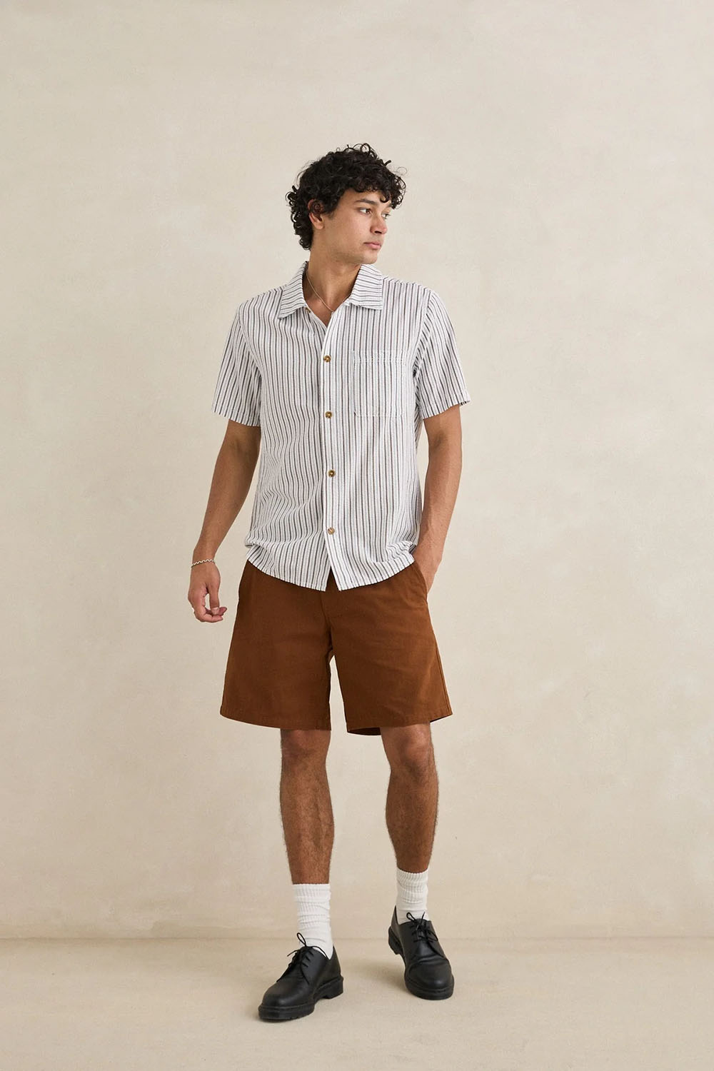 ESSENTIAL HERRINGBONE SHORT Brown