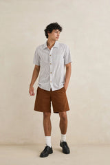 ESSENTIAL HERRINGBONE SHORT Brown