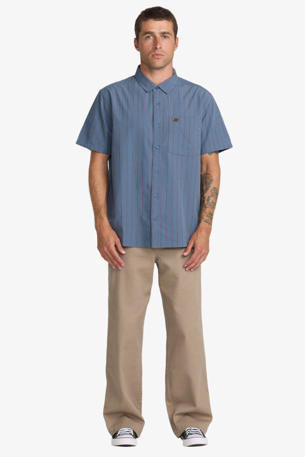 DAYSHIFT WORKWEAR STRIPE SS Vintage Navy
