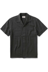 CONRAD SS SHIRT Faded Black Linen