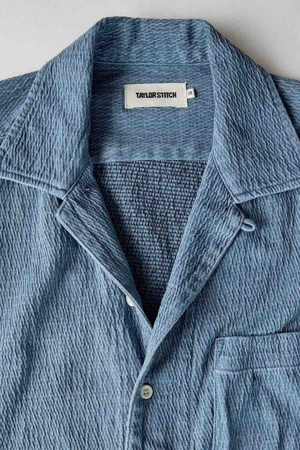 HAWTHORNE SS SHIRT Washed Indigo Crepe